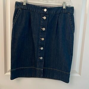 FACONNABLE Denim Skirt/Straight/Mini/Button Front/Pockets
